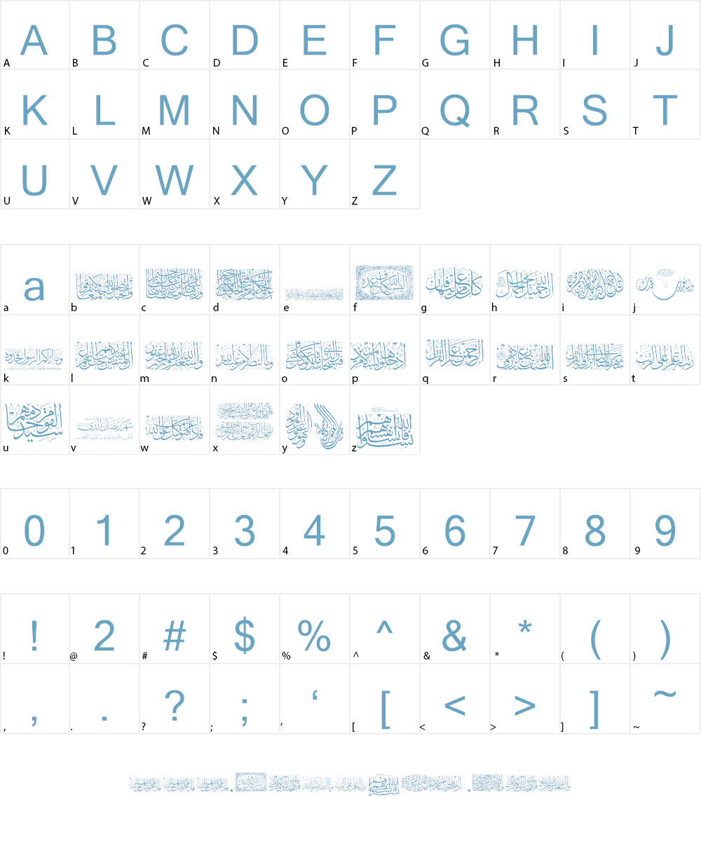 Aayat Quraan 18 Font Character